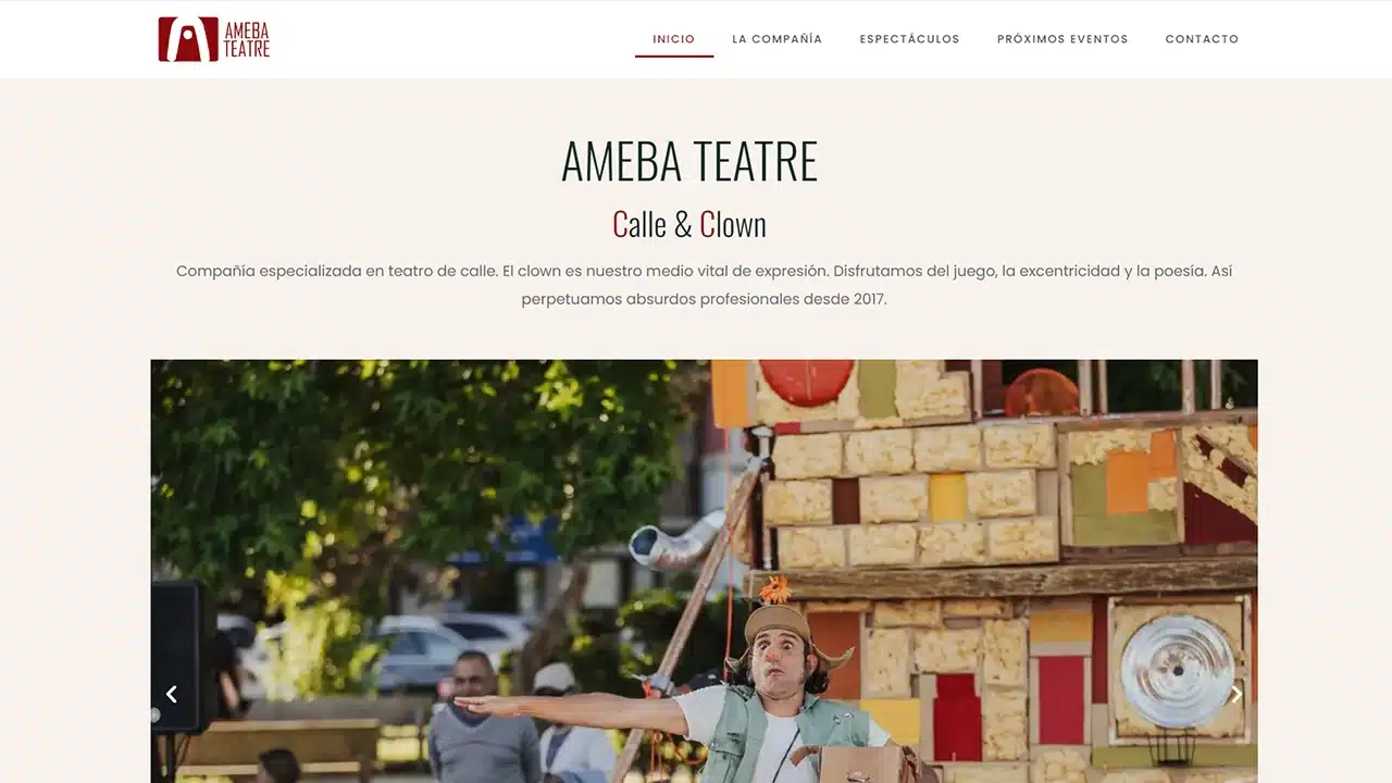 Captura del sitio web de Ameba, desarrollado por Fernando Penfold