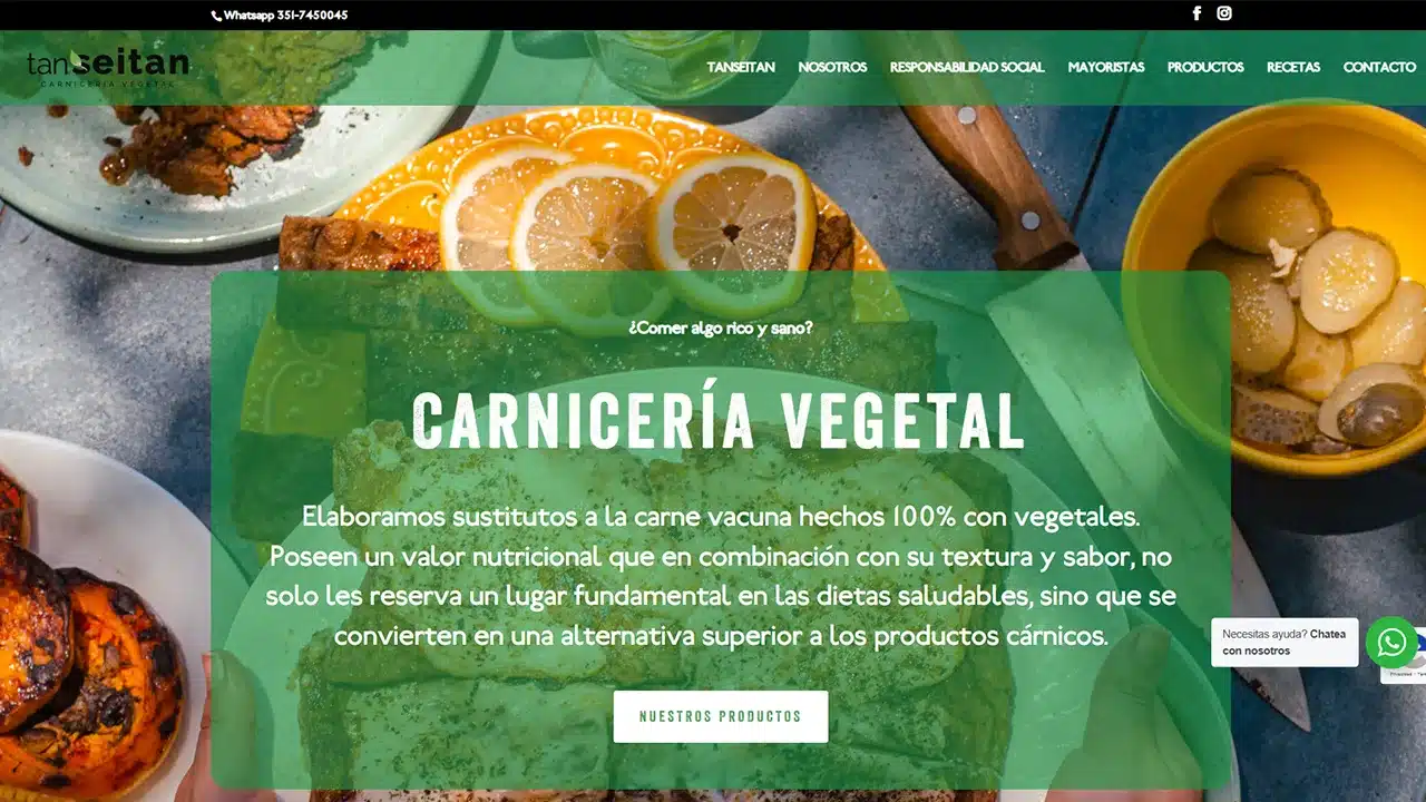 Captura del sitio web de TanSeitan, desarrollado por Fernando Penfold