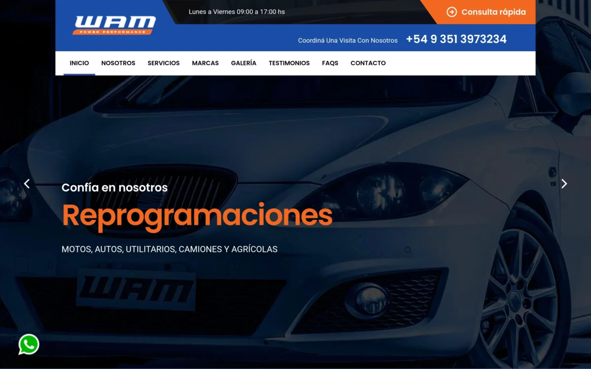 Web de WAM Power Performance